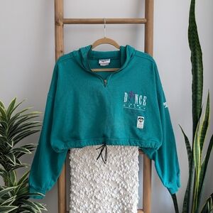 Vintage Reebok Half Zip Cropped Hoodie